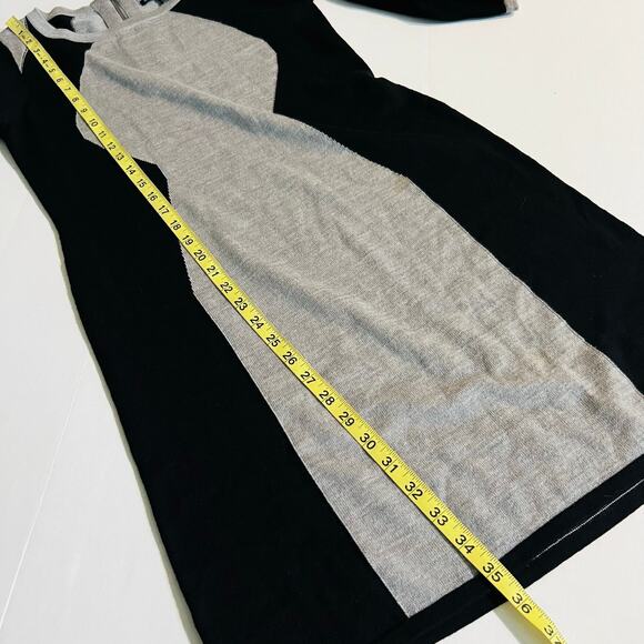 Cynthia Rowley Extra Fine Merino Wool Color Block Dress Size S Small Black Gray - Picture 6 of 7